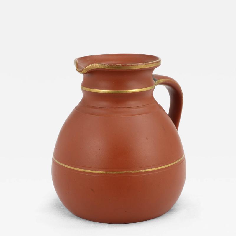  Prattware Prattware A Gothic Revival Terracotta Jug with Gilded Line Decoration