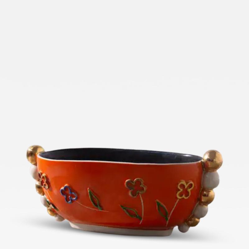  Pucci Ceramics Pucci Italian ceramics vase in orange and yellow No import duty we pay for it 