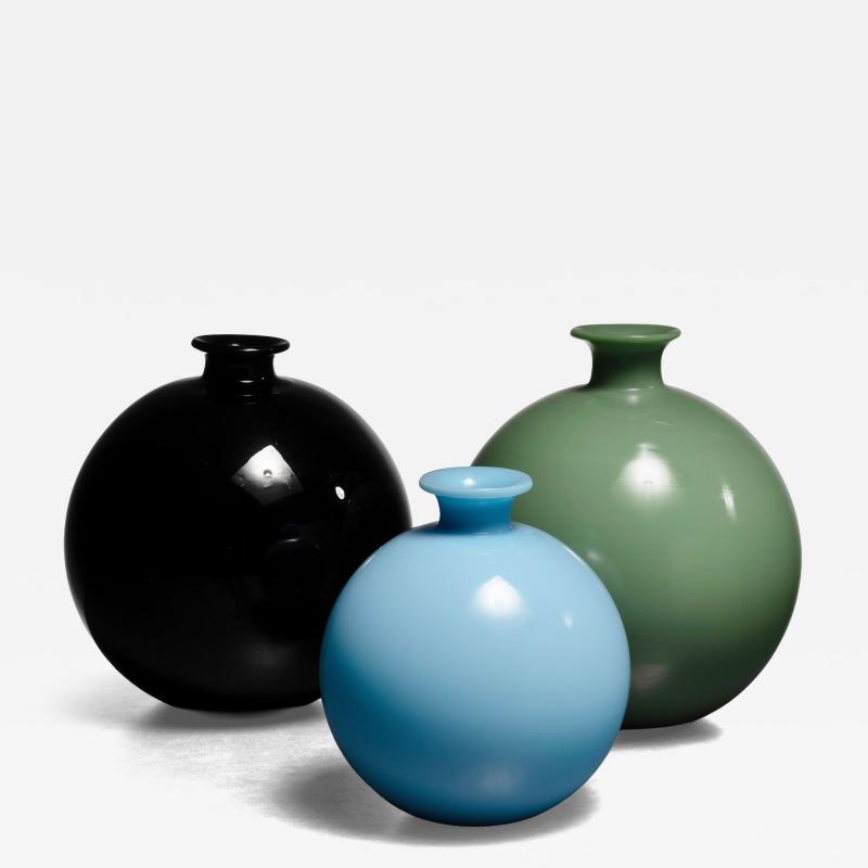  Pukeberg Set of 3 Harald Notini glass vases