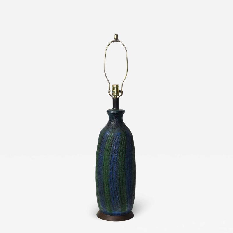 Quartite Creative Corp Quartite Creative Corp Blue Green Lava Glaze Ceramic Lamp 1965 United States