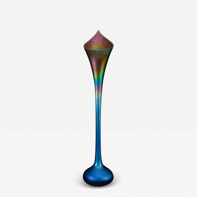  Quezal Quezal Iridescent Glass Floriform Vase Circa 1915