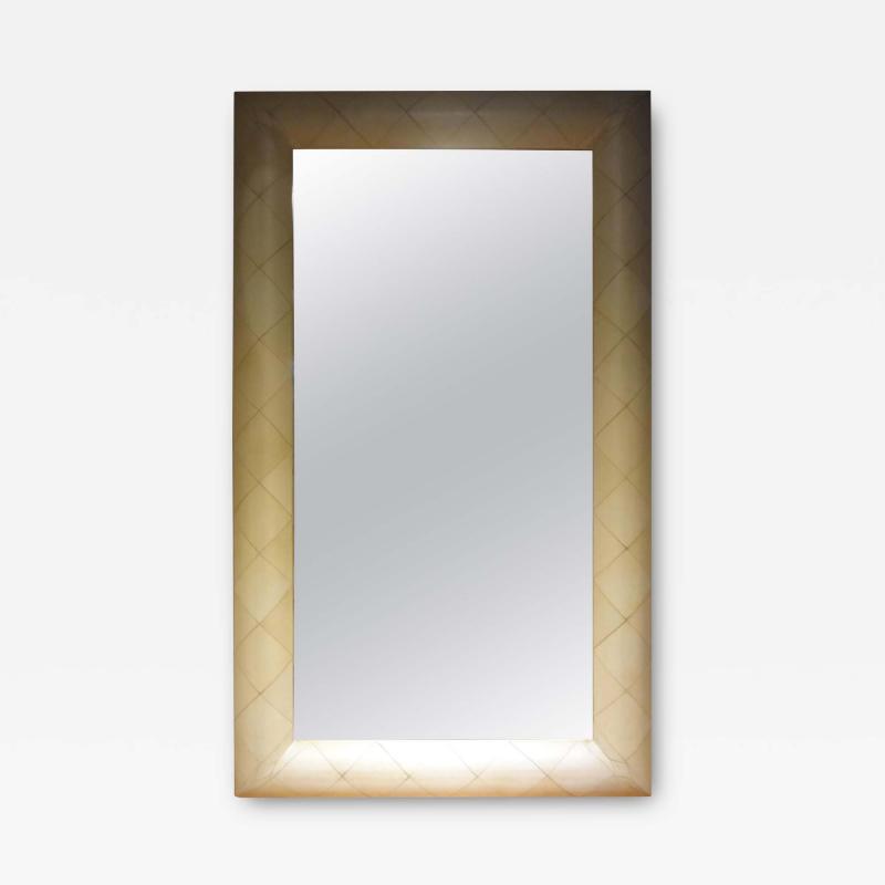  R Y Augousti Large French Modern Goatskin Mirror