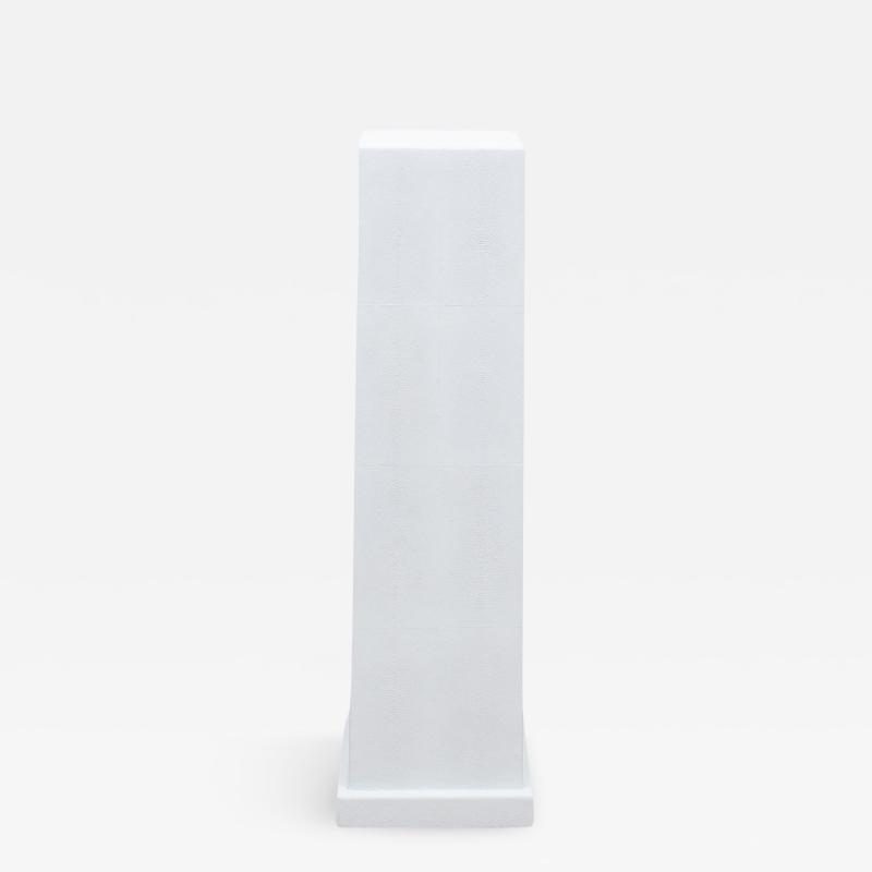  R Y Augousti Modern Classic Column Large in White Shagreen by R Y Augousti