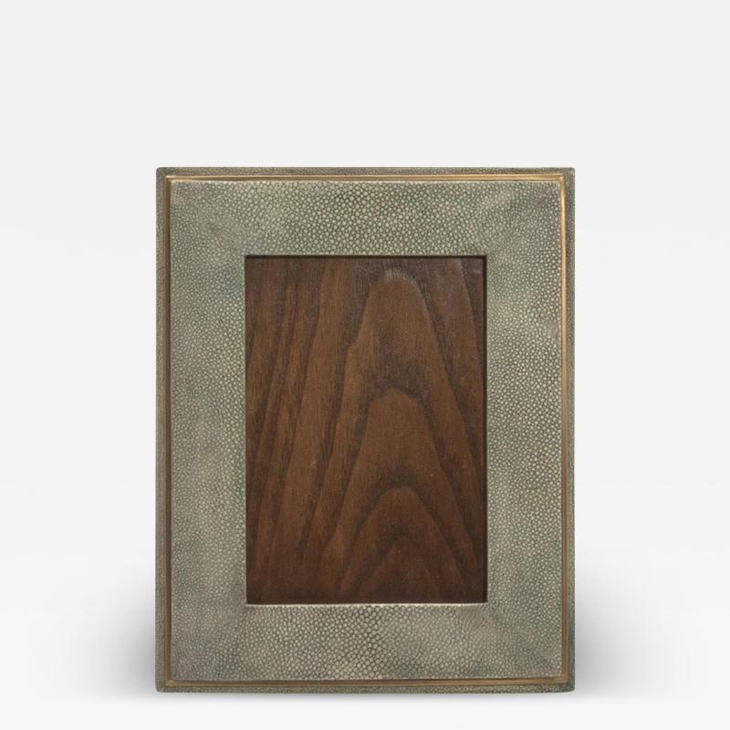  R Y Augousti Picture Frame 5x7 in Grey Shagreen With Brass Indentation by R Y Augousti