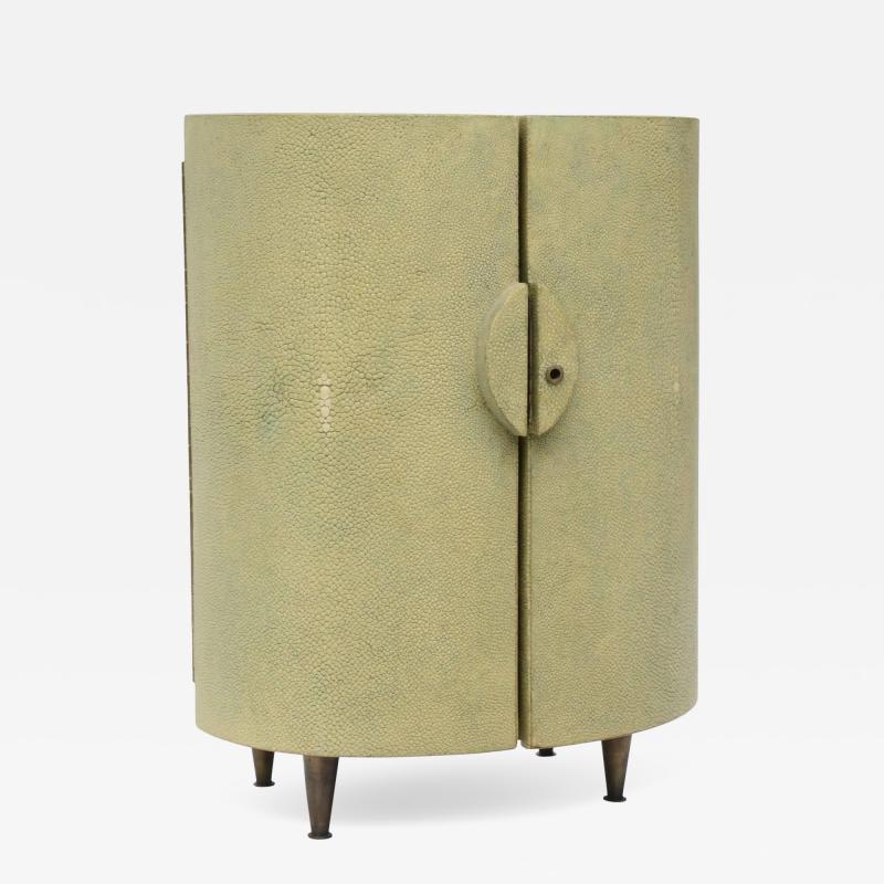  R Y Augousti R Y Augousti Shagreen Covered Jewelry Cabinet