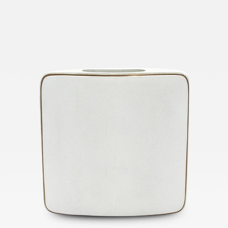  R Y Augousti Shagreen Vase with Brass Details by R Y Augousti