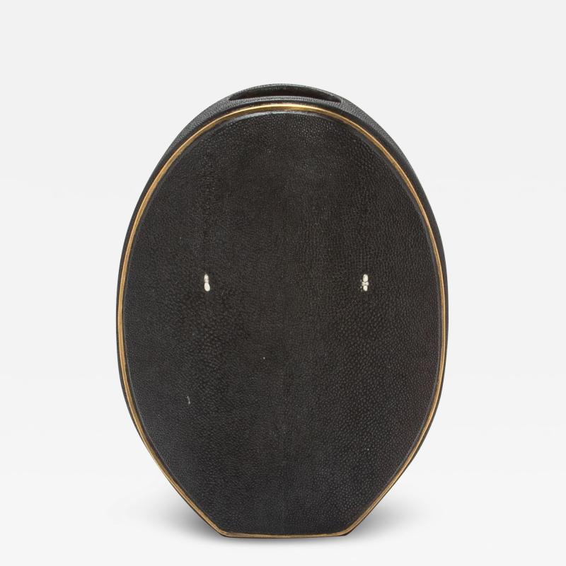  R Y Augousti Shagreen Vase with Brass Details by R Y Augousti