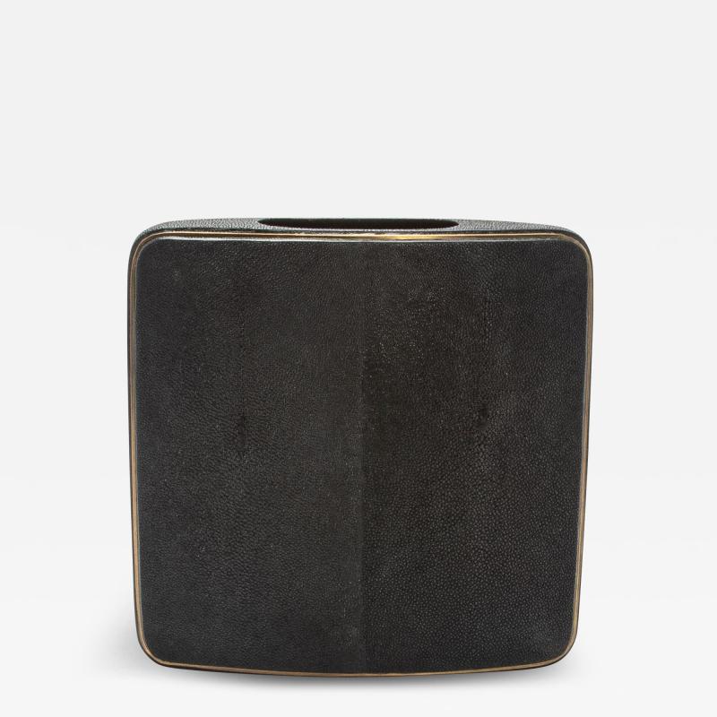  R Y Augousti Shagreen Vase with Brass Details by R Y Augousti