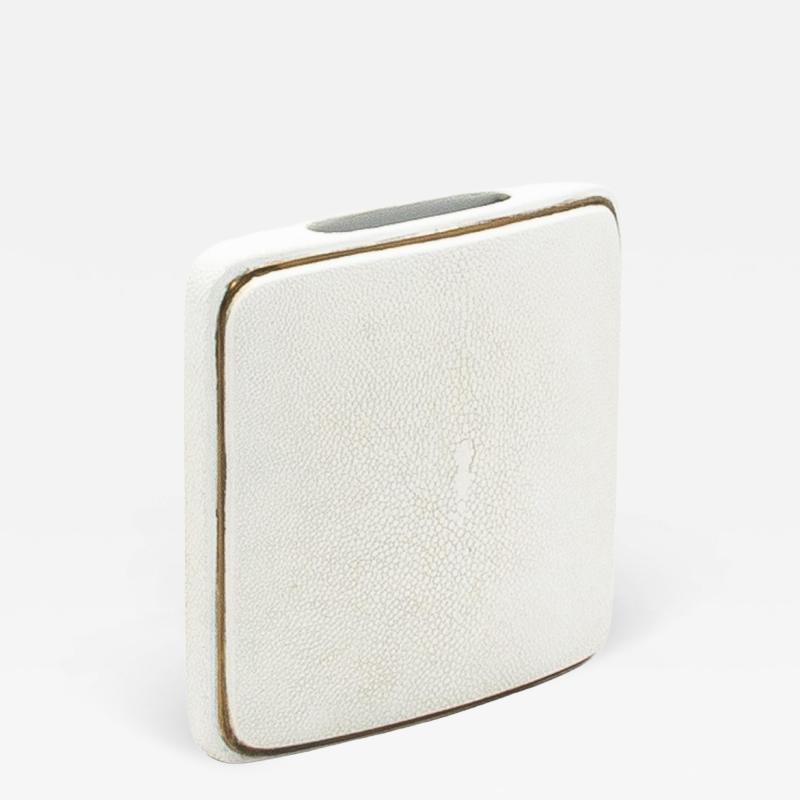  R Y Augousti Shagreen Vase with Brass Details by R Y Augousti