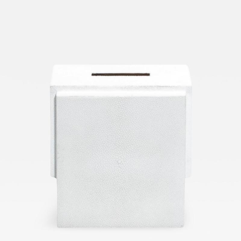  R Y Augousti Tissue Box in White Shagreen by R Y Augousti