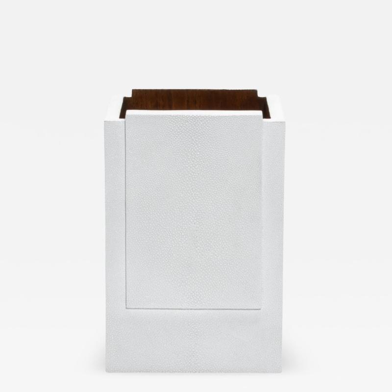  R Y Augousti Waste Bin White Shagreen by R Y Augousti