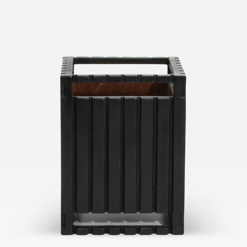  R Y Augousti Waste Bin in Black Oak Detail by R Y Augousti