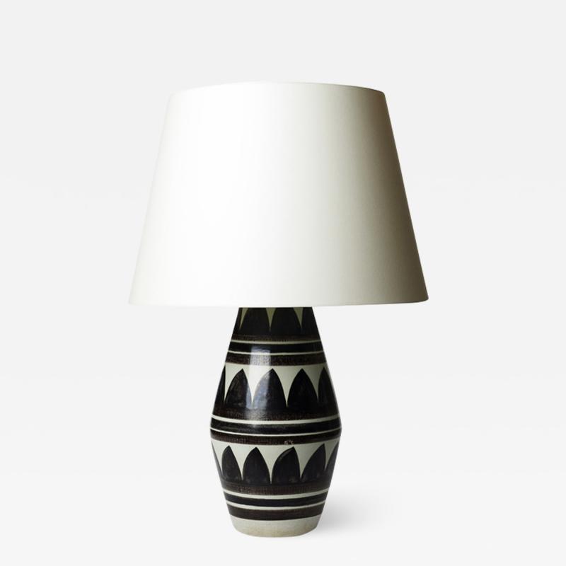  R rstrand Large table lamp with graphic patterning by R rstrand