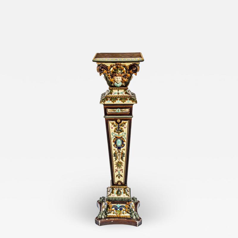  R rstrand Rorstrand LATE 19TH CENTURY SWEDISH R RSTRAND MAJOLICA PEDESTAL