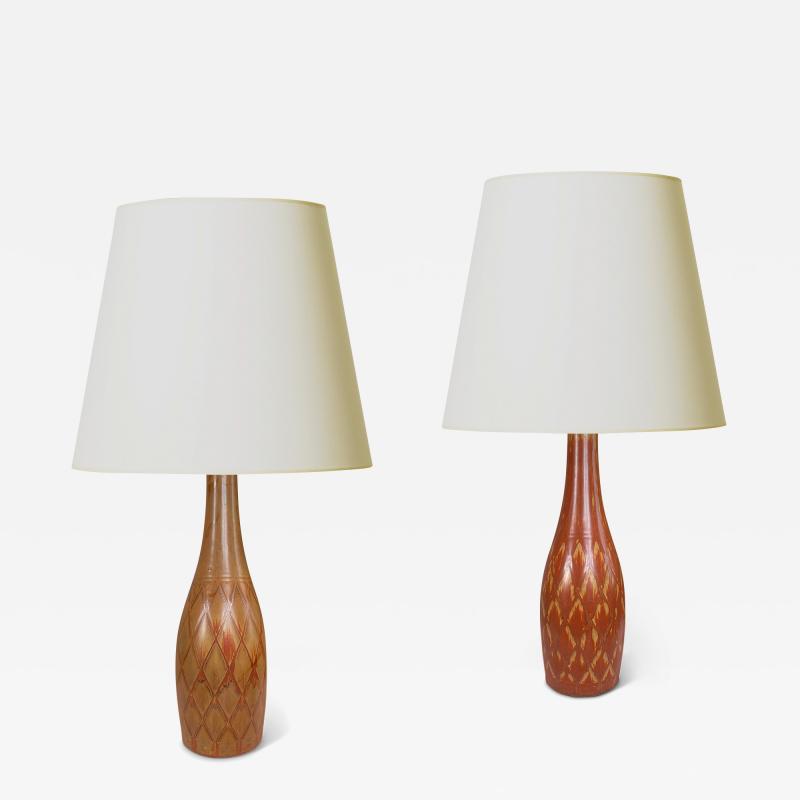  R rstrand Rorstrand Studio Duo of Tall Table Lamps by Gunnar Nylund