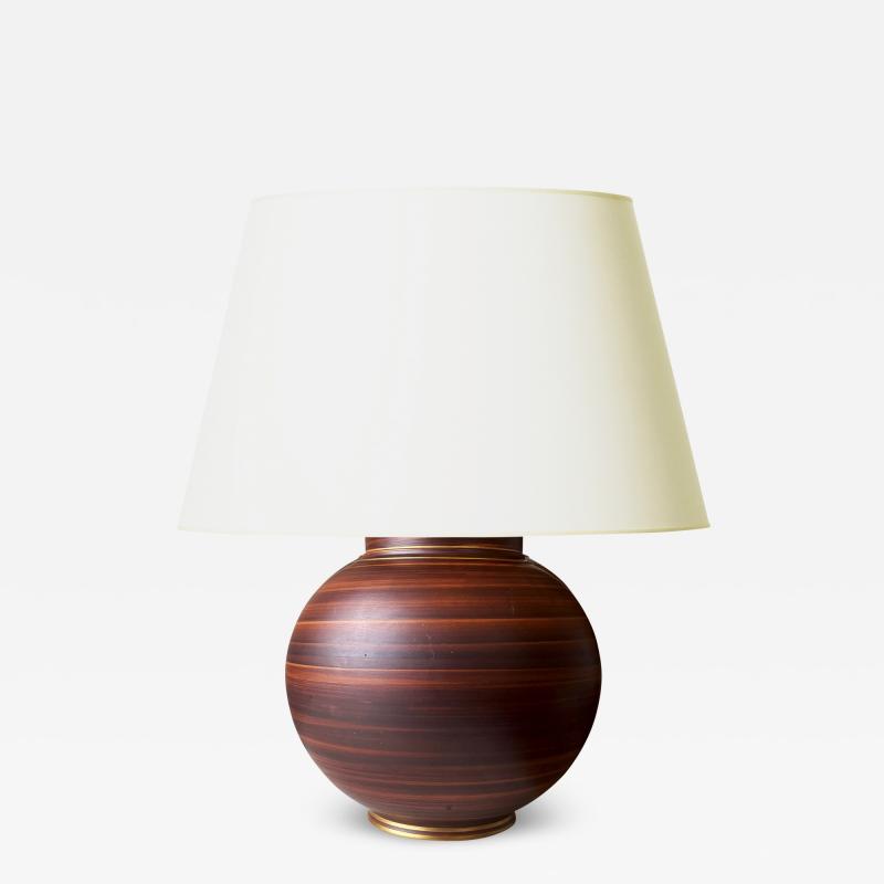  R rstrand Rorstrand Studio Faux Bois Globe Table Lamp by Gunnar Nylund for Rorstrand Lindkoping
