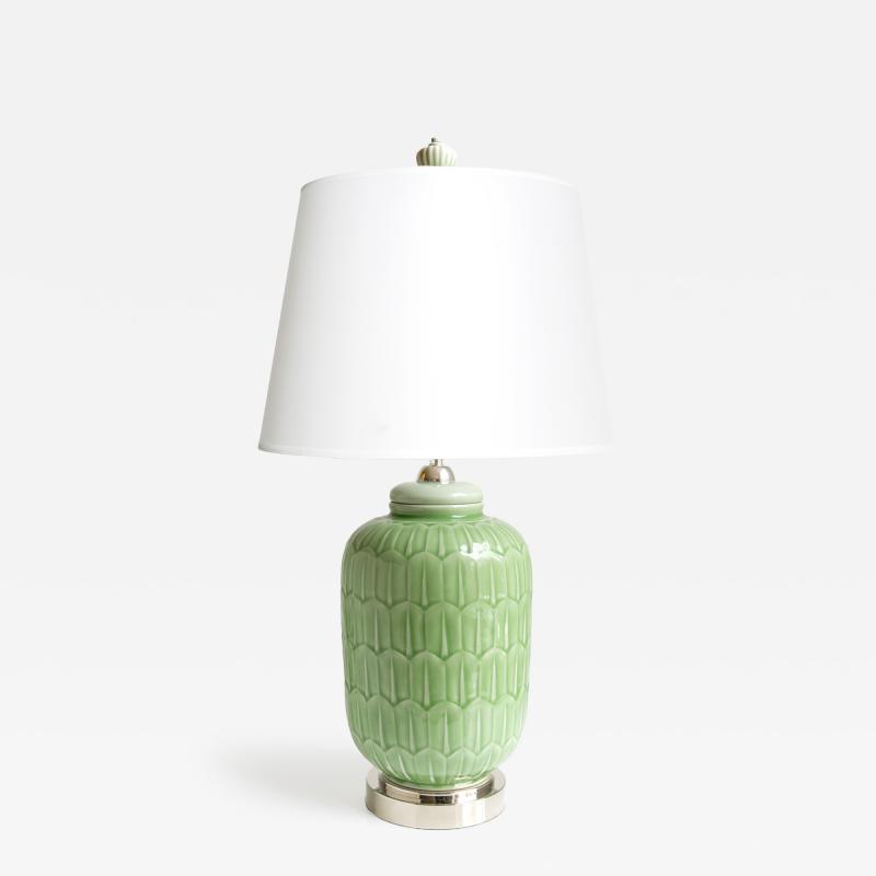  R rstrand Rorstrand Studio GUNNAR NYLUND SWEDISH ART DECO LAMP WITH JADE GLAZE RORSTAND 1940
