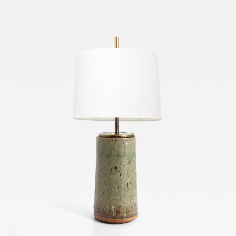  R rstrand Rorstrand Studio MARIANNE WESTMAN GLAZED CHAMOTTE STONEWARE LAMP from ATELJ R RSTRAND CA 1960