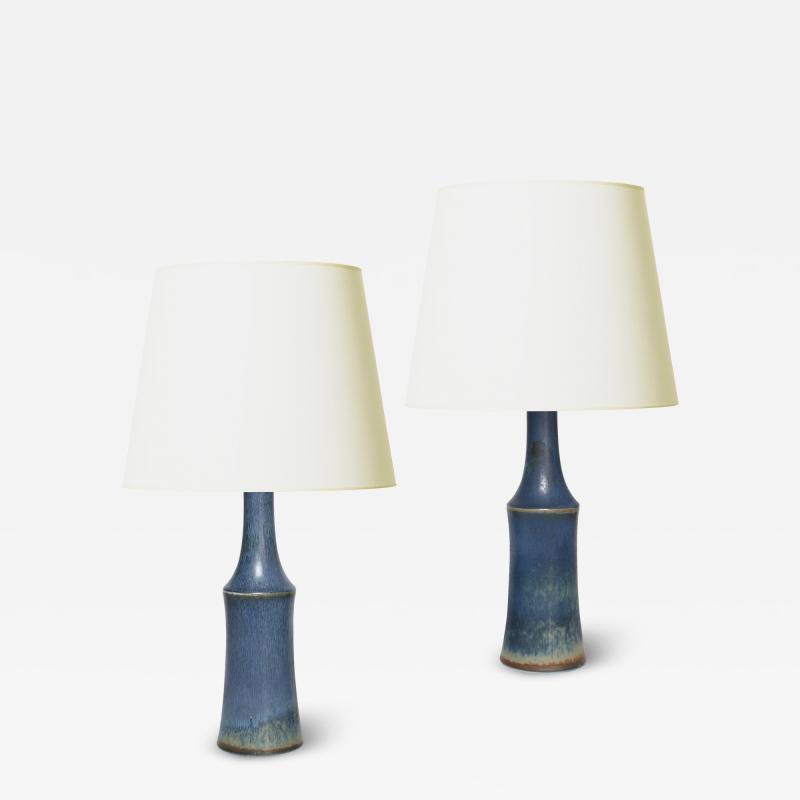  R rstrand Rorstrand Studio Pair of Cornflower Blue Lamps from the SAM Series by Carl Harry Stalhane