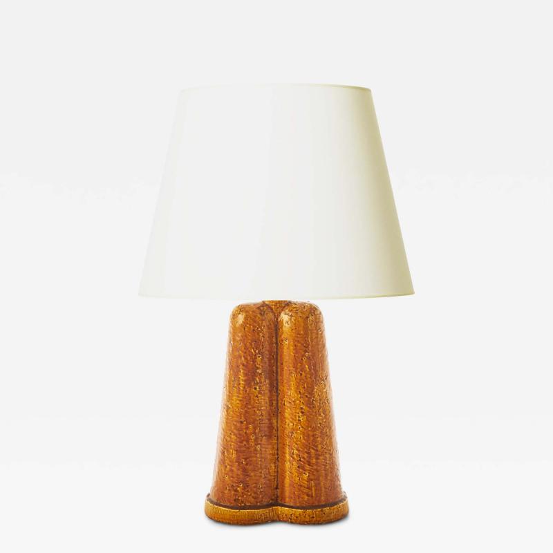  R rstrand Rorstrand Studio Table Lamp in Glazed Chamotte by Gunnar Nylund