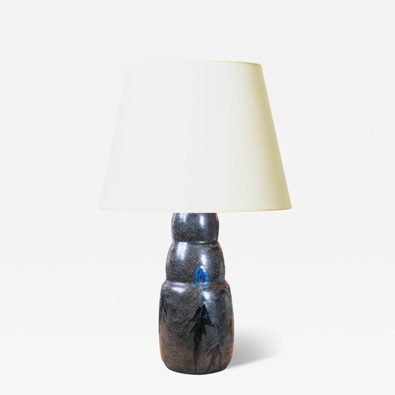  R rstrand Rorstrand Studio Table Lamp with Thistle Motifs by Nils Emil Lundstrom for Rorstrand