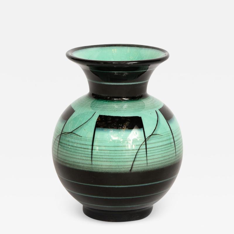  R rstrand Scandinavian Art Deco Glazed Ceramic Vase by Ilse Claesson for R rstrand