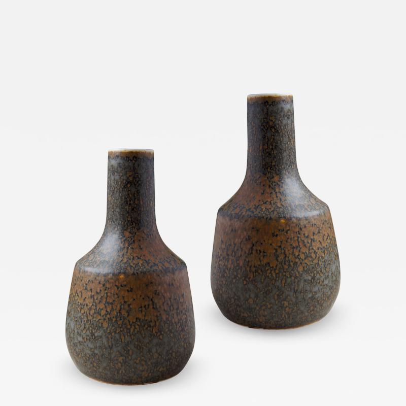  R rstrand Studio Pair of Brutalist Vases by Carl Harry Stalhane