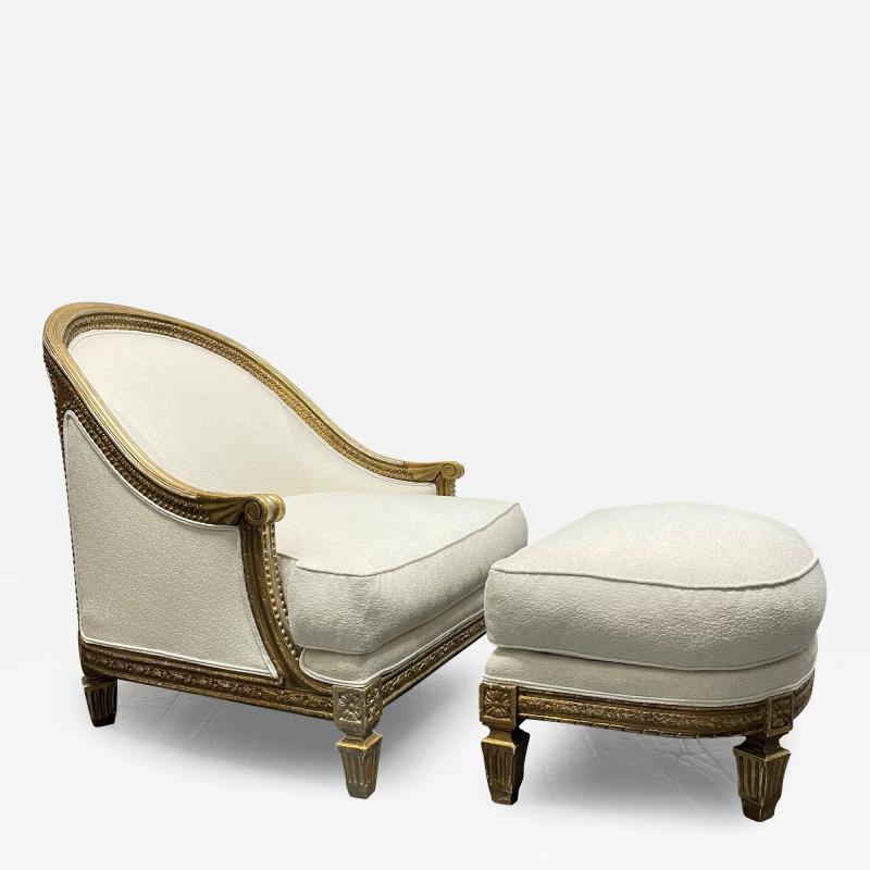  Ralph Lauren Ralph Lauren Antique Style Lounge Chair and Ottoman