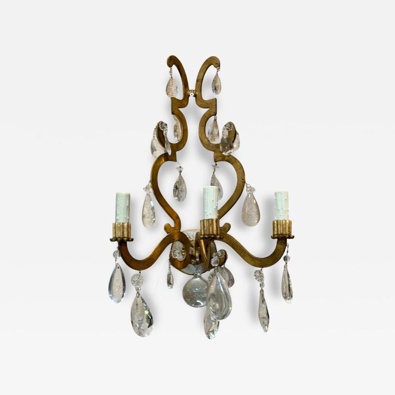  Ralph Lauren Ralph Lauren Rock Crystal Italian Wall Light Sconce