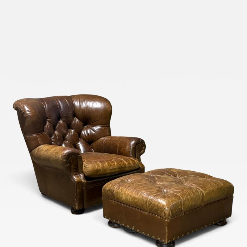  Ralph Lauren Vintage Ralph Lauren Writers Chair and Ottoman 2000s