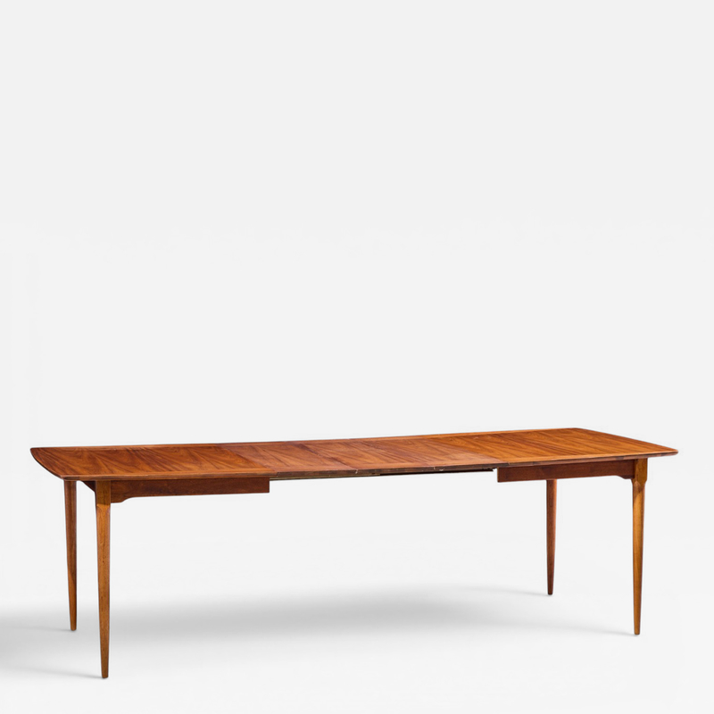  Ramseur Furniture Co Ramseur Mid Century Walnut Expanding Dining Table with 3 Leaves
