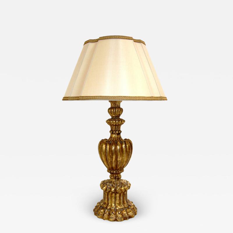  Randy Esada Designs Carved Italian Gilt wood Calla Table Lamp by Randy Esada Designs