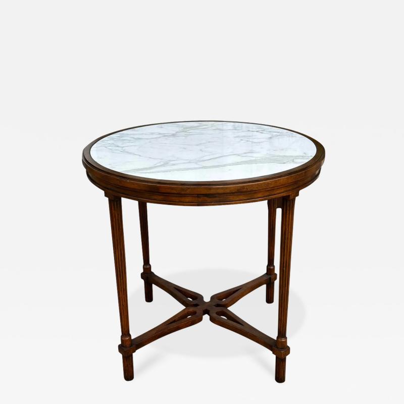  Randy Esada Designs Carved Italian Mahogany Table With Calcutta Marble Top by Randy Esada Designs