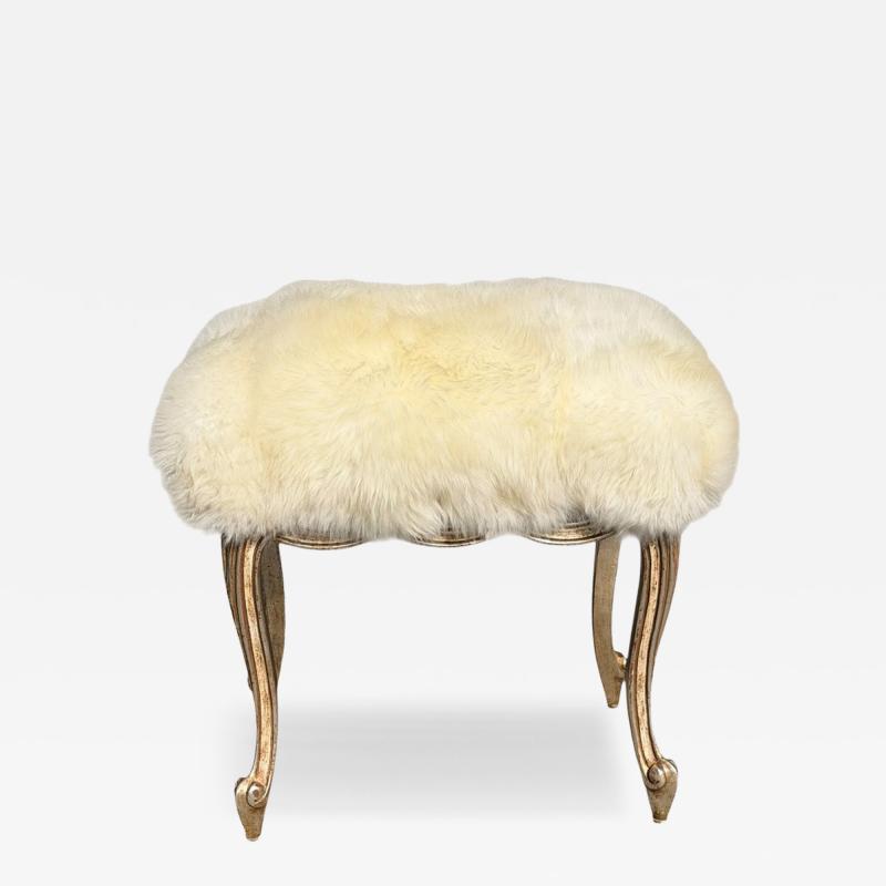  Randy Esada Designs Italian Giltwood Ribbon Taboret Footstool Vanity Bench by Randy Esada Designs