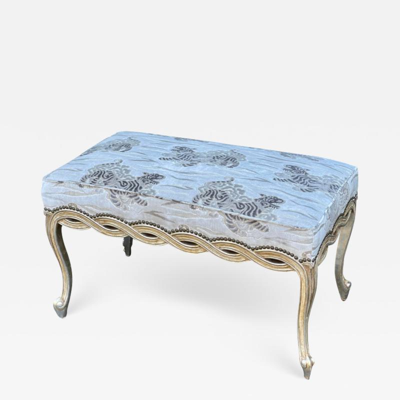  Randy Esada Designs Regency Style Giltwood Ribbon Bench W Tibetan Tiger Velvet by Randy Esada