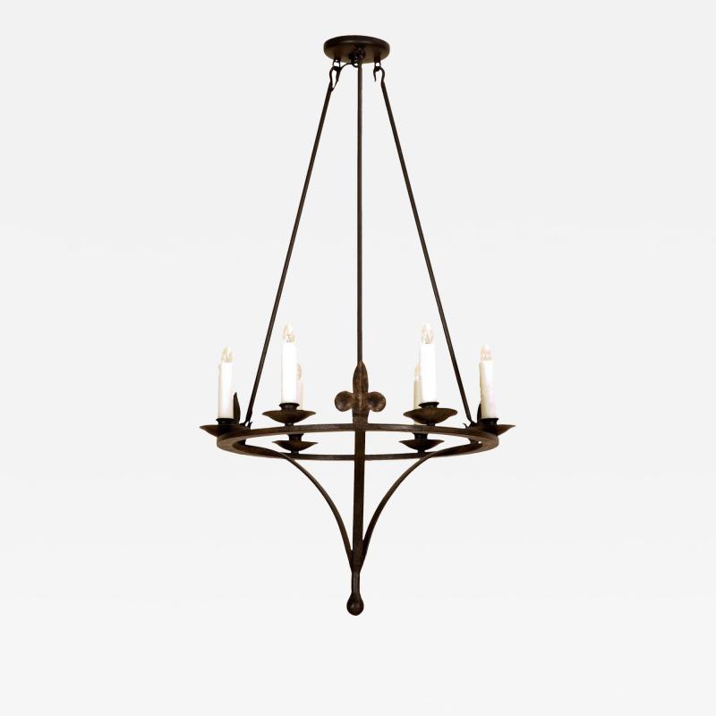  Randy Esada Designs Spanish Colonial Wrought Iron Six Light Chandelier by Randy Esada