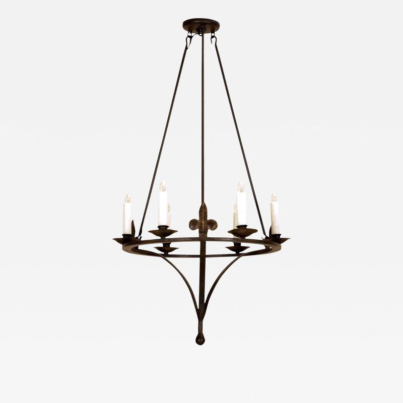  Randy Esada Designs Spanish Colonial Wrought Iron Six Light Chandelier by Randy Esada