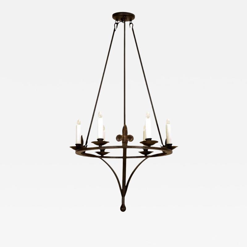  Randy Esada Designs Spanish Colonial Wrought Iron Six Light Chandelier by Randy Esada