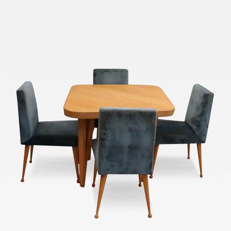  Raoul Clement A Fine French 1950s Dining Set by Raoul Clement 1 Table and 4 Chairs