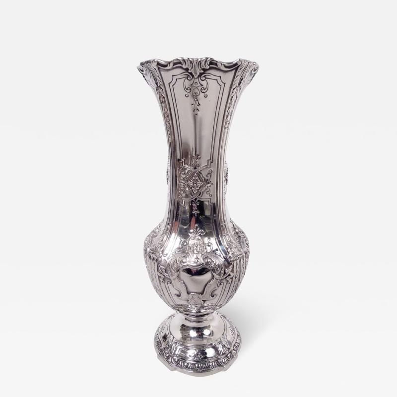  Reed Barton Antique Reed Barton Sterling Silver 7 Inch Vase in Louis XV Pattern