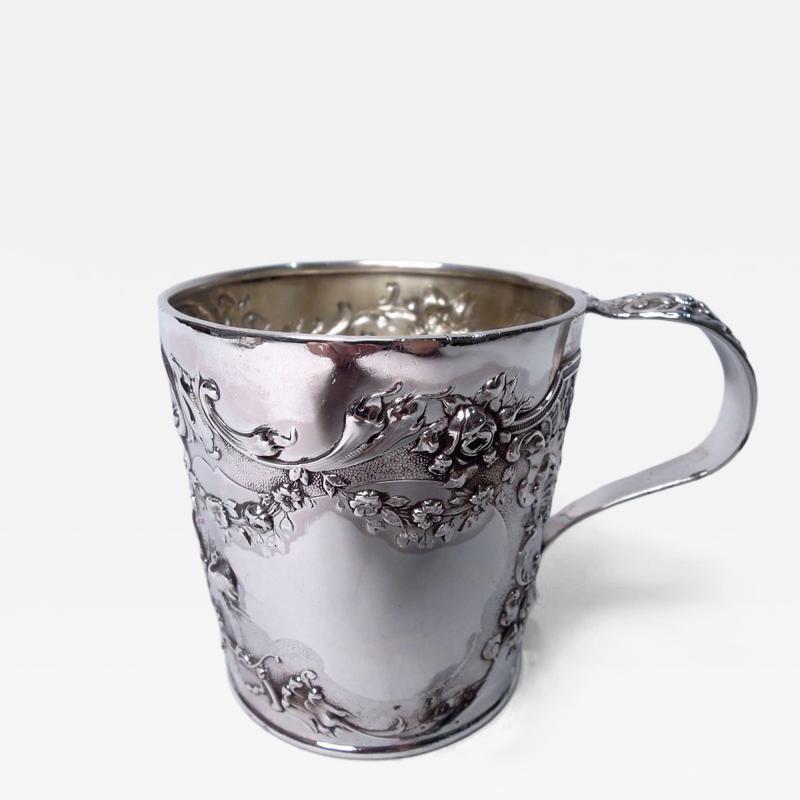  Reed Barton Antique Reed Barton Victorian Rococo Sterling Silver Baby Cup
