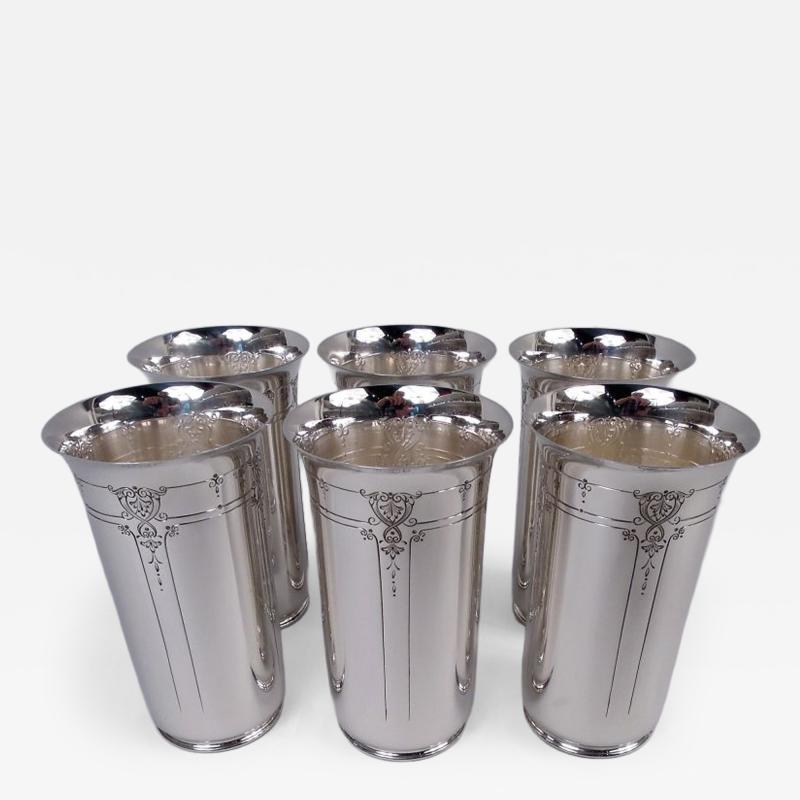  Reed Barton Set of 6 Reed Barton Edwardian Regency Sterling Silver Highballs