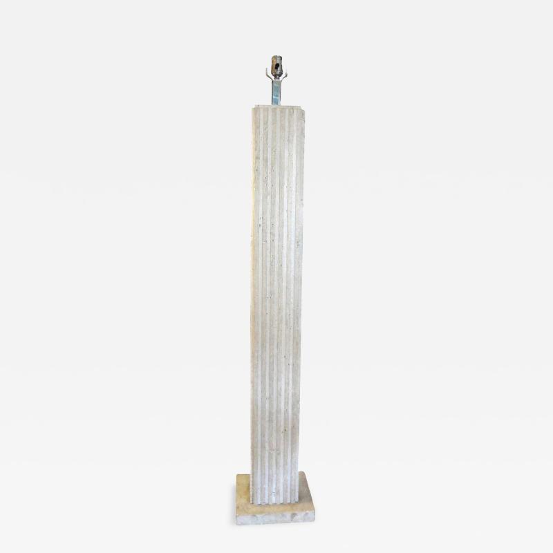  Reggiani Italian Modern Travertine Floor Lamp by Reggiani