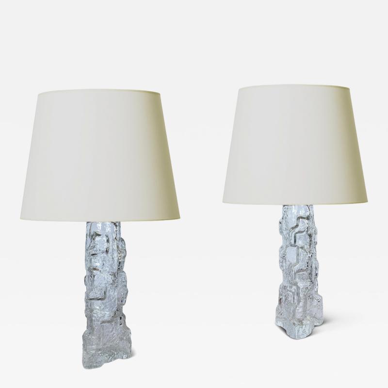  Reijmyre Glasbruk Pair of Table Lamps by Reijmyre Glasbruk