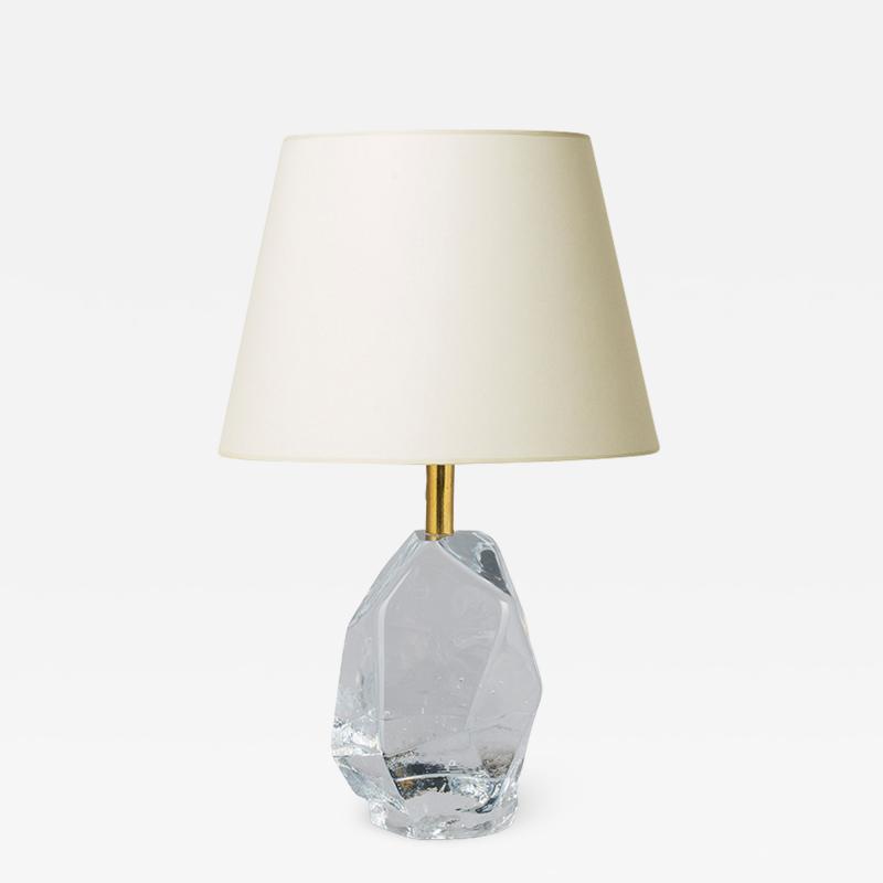  Reijmyre Glasbruk Table lamp with crystalline form in glass by Reijmyre