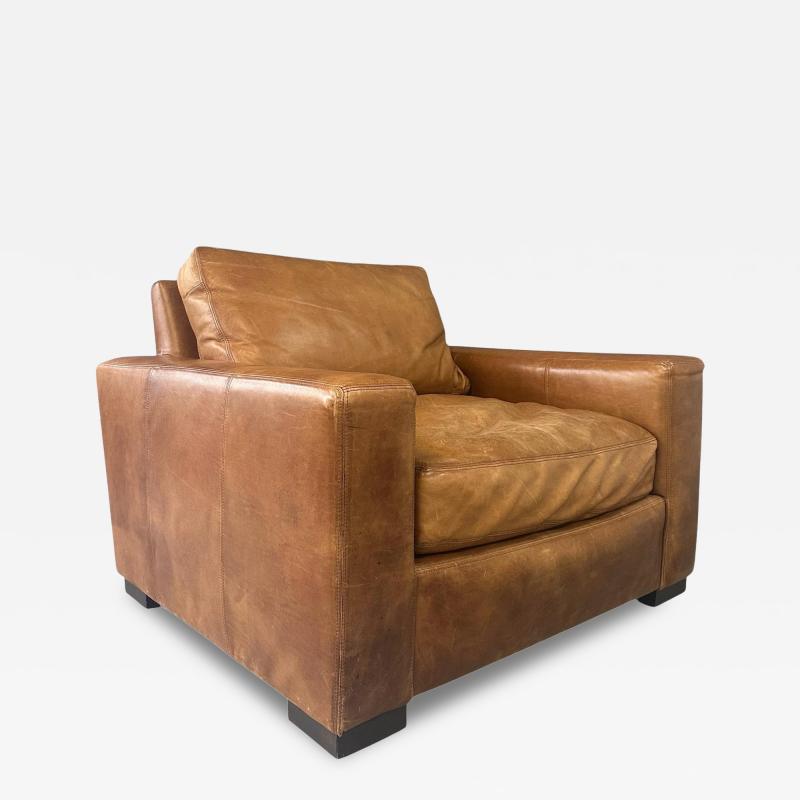  Restoration Hardware Maxwell Leather Lounge Chair by Restoration Hardware