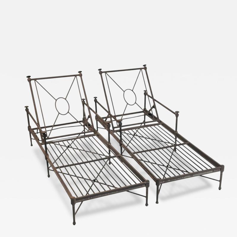  Restoration Hardware Pair of Restoration Hardware Catalina Aluminum Outdoor Lounge Chairs
