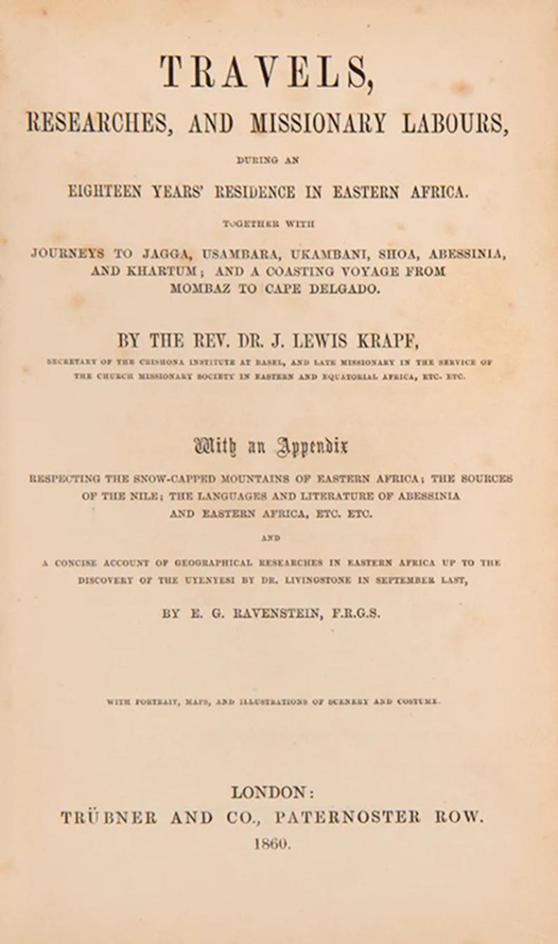  Rev Dr J KRAPF Travels researches and missionary labours by Rev Dr J KRAPF