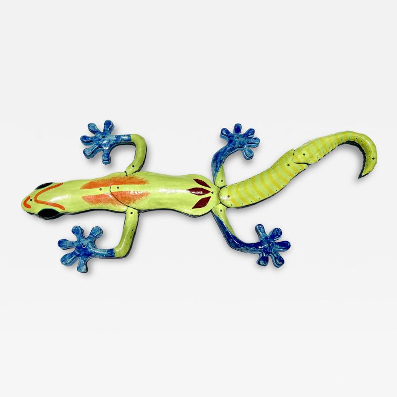  Rexx Fischer Monumental Glazed Ceramic Gecko Wall Sculpture by Rexx Fischer Florida Artist