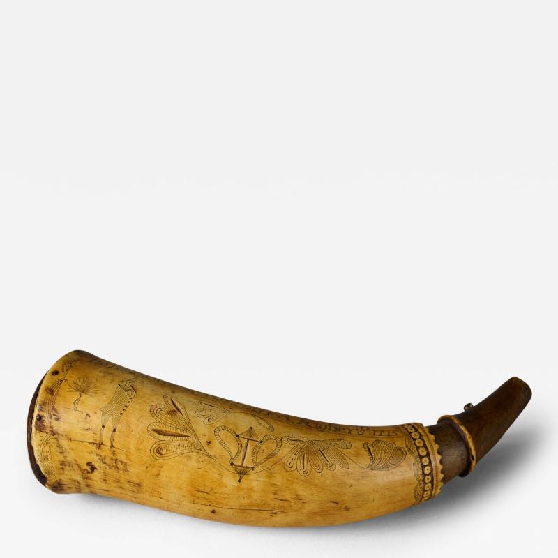  Richard Andrus Siege of Boston School Powder Horn for Richard Andrus